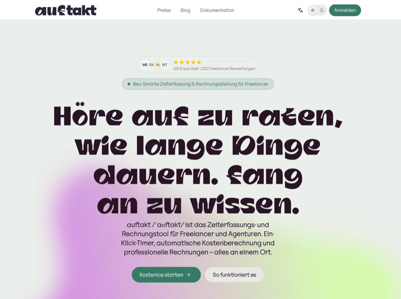 auftakt product screenshot