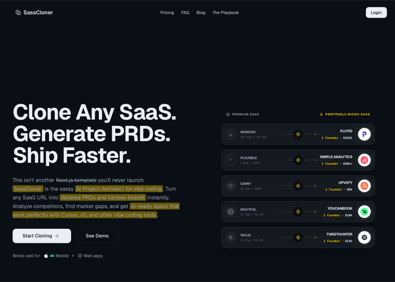 SassCloner product screenshot