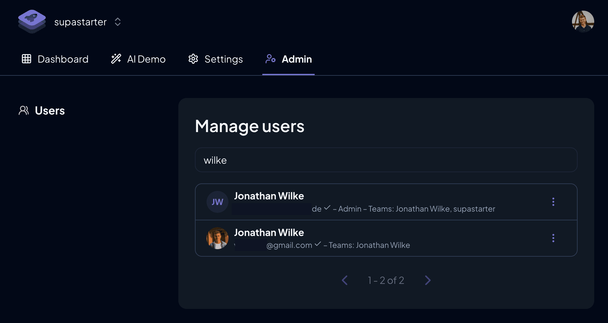 Admin UI