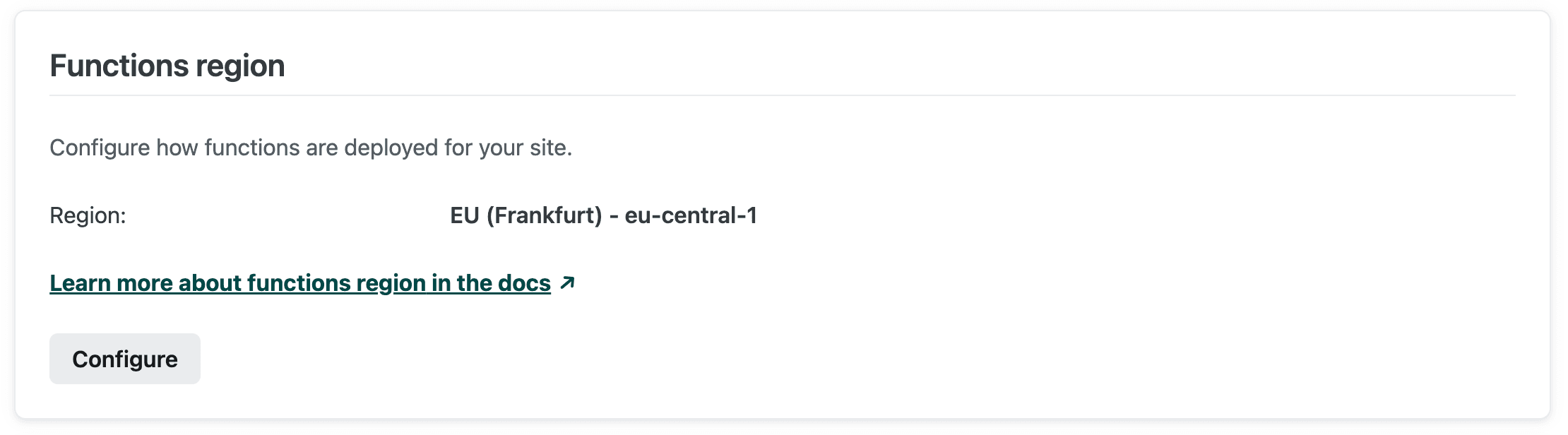 Select functions region