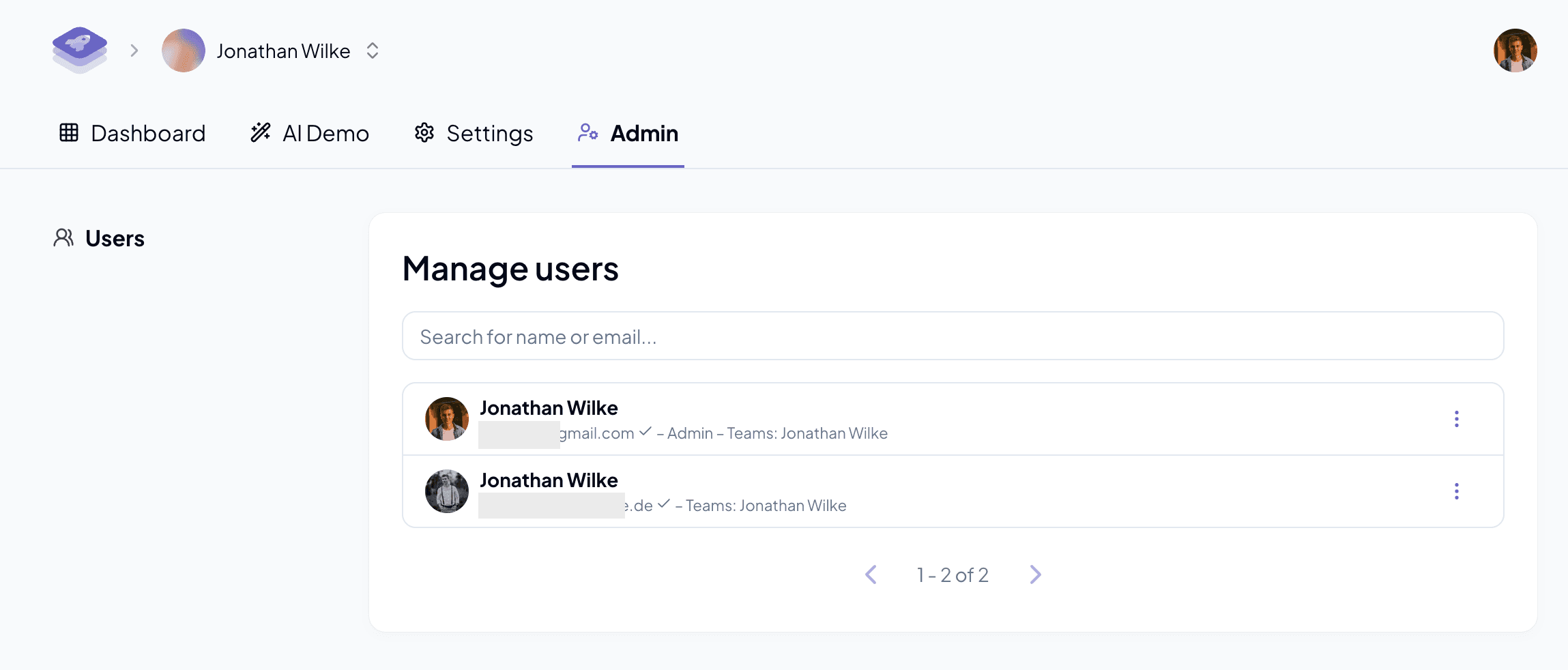 Admin UI