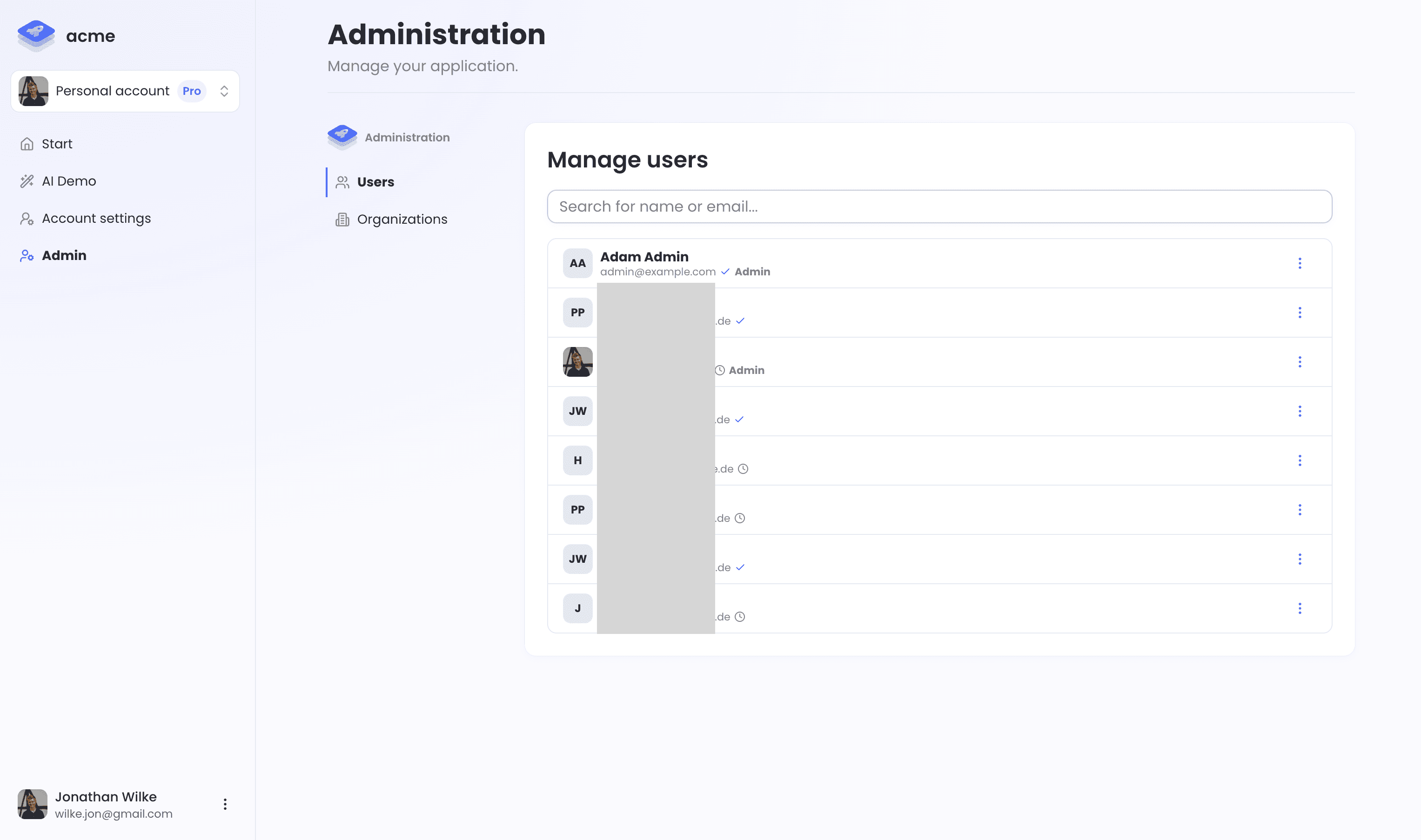 Admin UI
